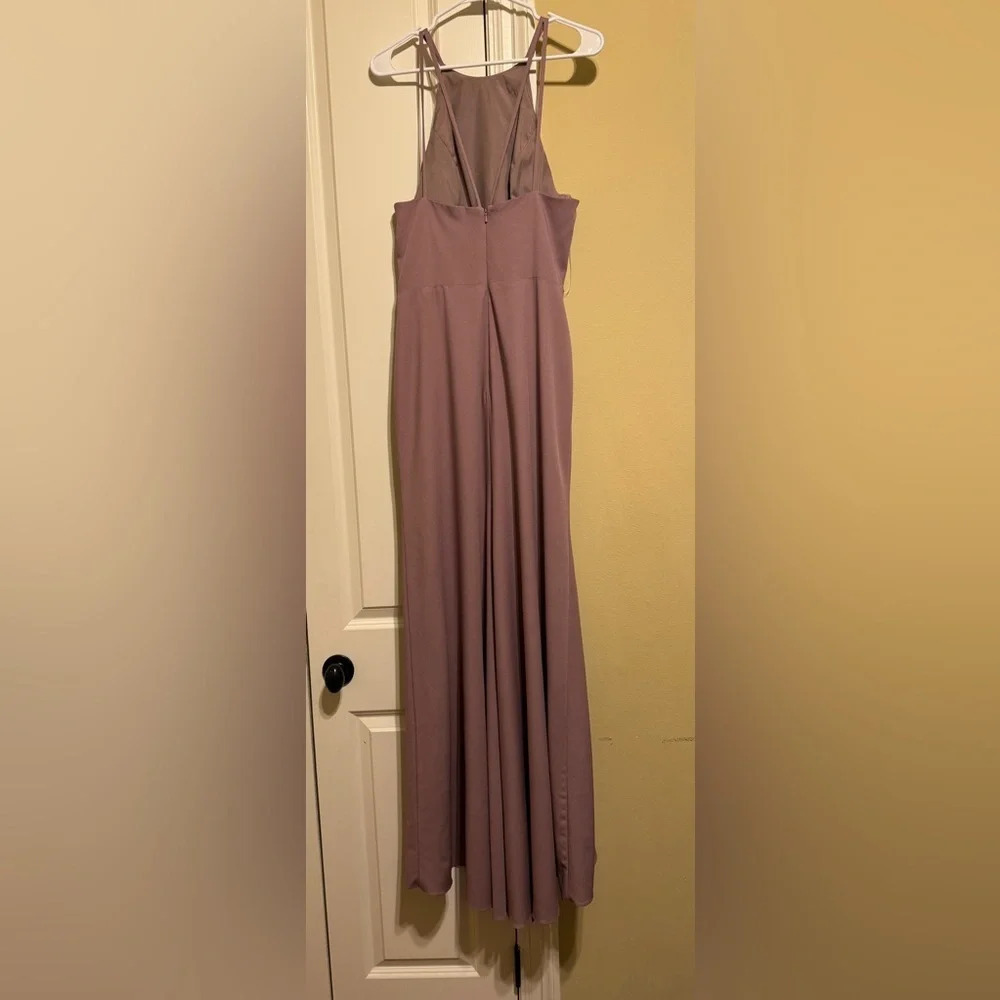 Amsale Emma Bridesmaid Prom Dress Mauve Size 12 - Picture 12 of 16
